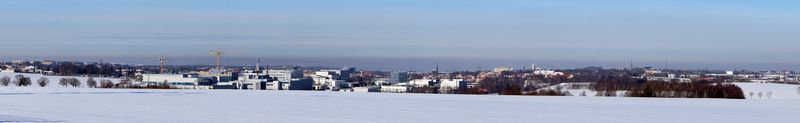 Panoramaufnahme von Freiberg im Winter